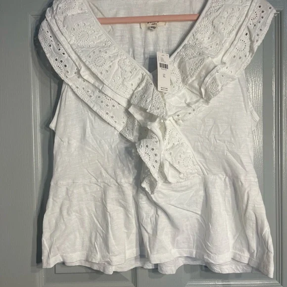 Anthropologie Porridge Jodi Ruffled Eyelet Top NWT Size XL - Picture 4 of 9